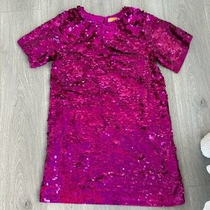 Anthropologie Verb pink sequin shift dress.